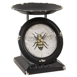 Vintage Style Bee Black Old Town Scale Clock, NEW